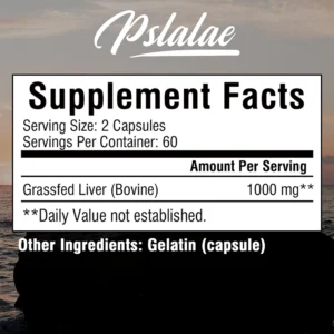 Grass Fed Beef Liver Supplement 120 Capsules Supports Energy Production Digestion Detoxification