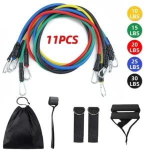 11pcs TPE Resistance Band Set Fitness Band Pull Rope Elastic Training Band With Door Anchor