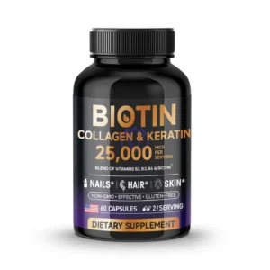 Biotin Collagen & Keratin 25000 mcg Vitamins B2, B3, B6 - Non-GMO