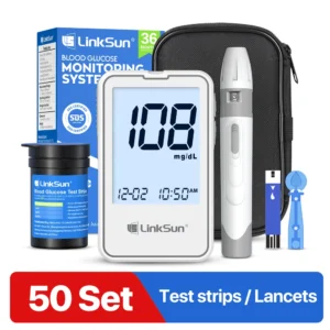 G-425-1 LinkSun Blood Glucose Meter Kit 50/100pcs Test Strips Lancets for Diabetes Monitor