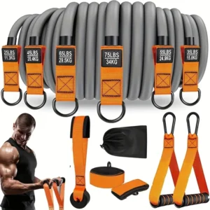 Resistance strap with handle: used for muscle training, strength building, body shaping, yoga, home fitness equipment