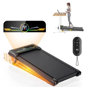 Portable Incline Walking Pad - 330lb Capacity, 2.5HP Under Desk Treadmill with LED Display & Remote Control
