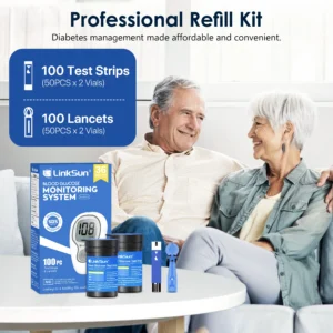 Blood Glucose Meter LinkSun G-425-3 Glucometer 50/100pcs Diabetes Tester Blood Sugar Monitor Digital Glucose meter Complete Kit